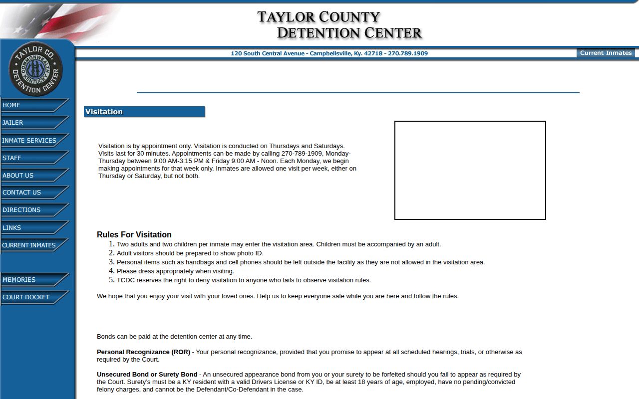 Taylor County Detention Center bond and release account services