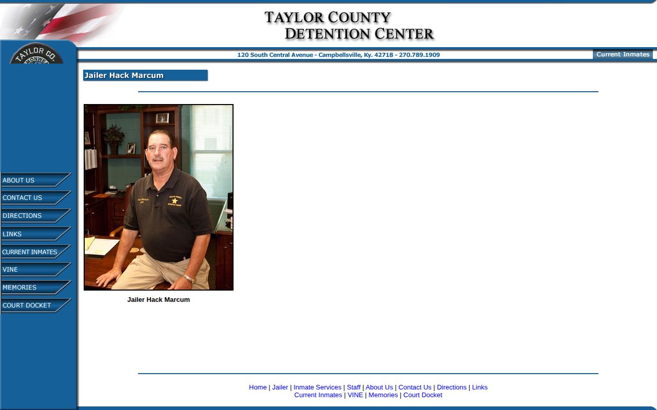 Taylor County Detention Center jailer release records authority